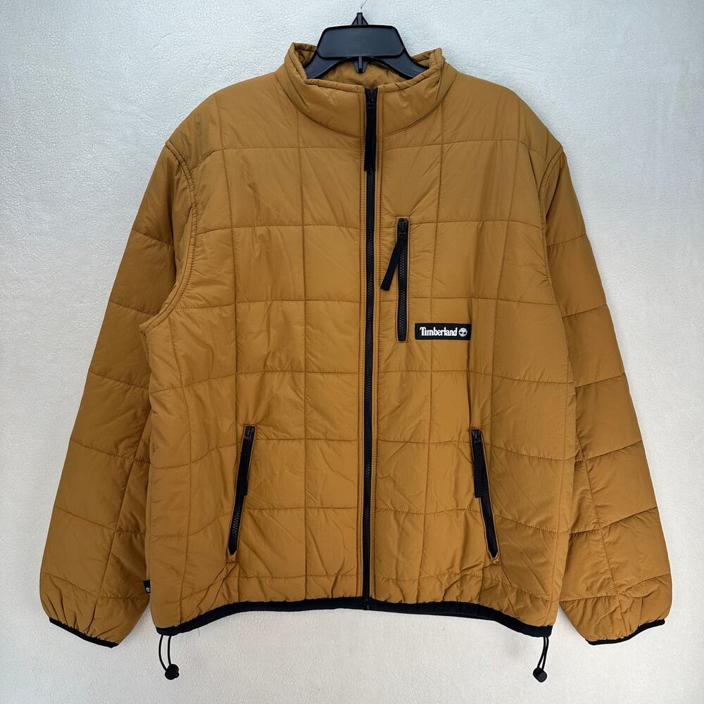 TIMBERLAND MEN'S XX-LARGE WHEAT ZIP UP QUILTED CARGO JACKET TB0A6JRWP47